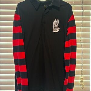 REZZ Black and Red Striped Long Sleeve Shirt